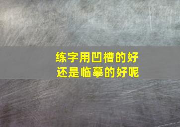 练字用凹槽的好 还是临摹的好呢